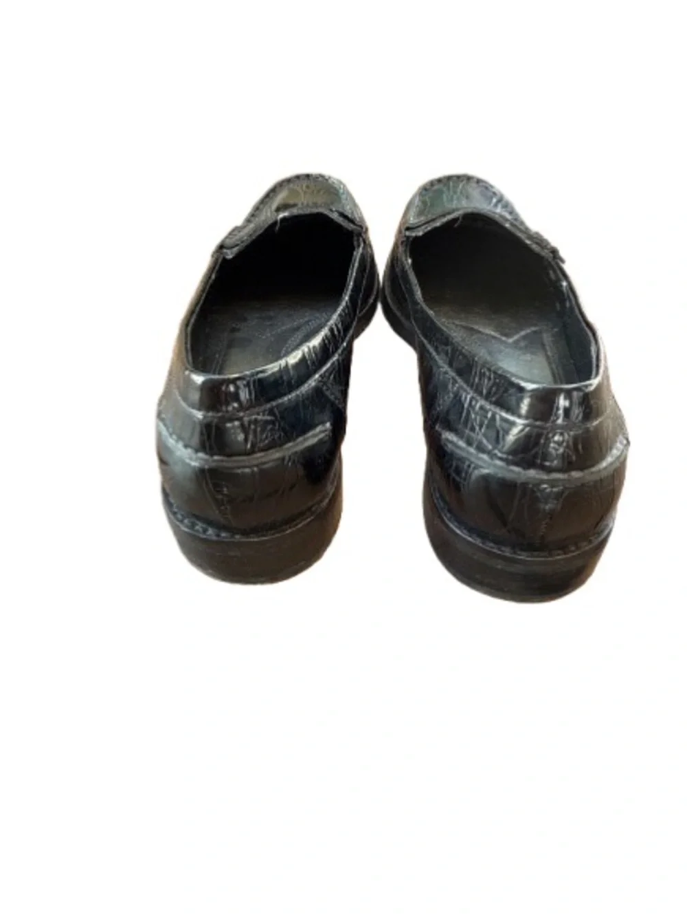 Franco Sarto LMY Black Croc Embossed Penny Loafers Women’s Size BM Classic